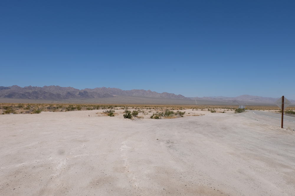 The utterly desolate 29 Palms Highway.
