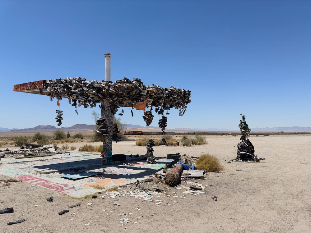 A shoe tree in Rice, CA.