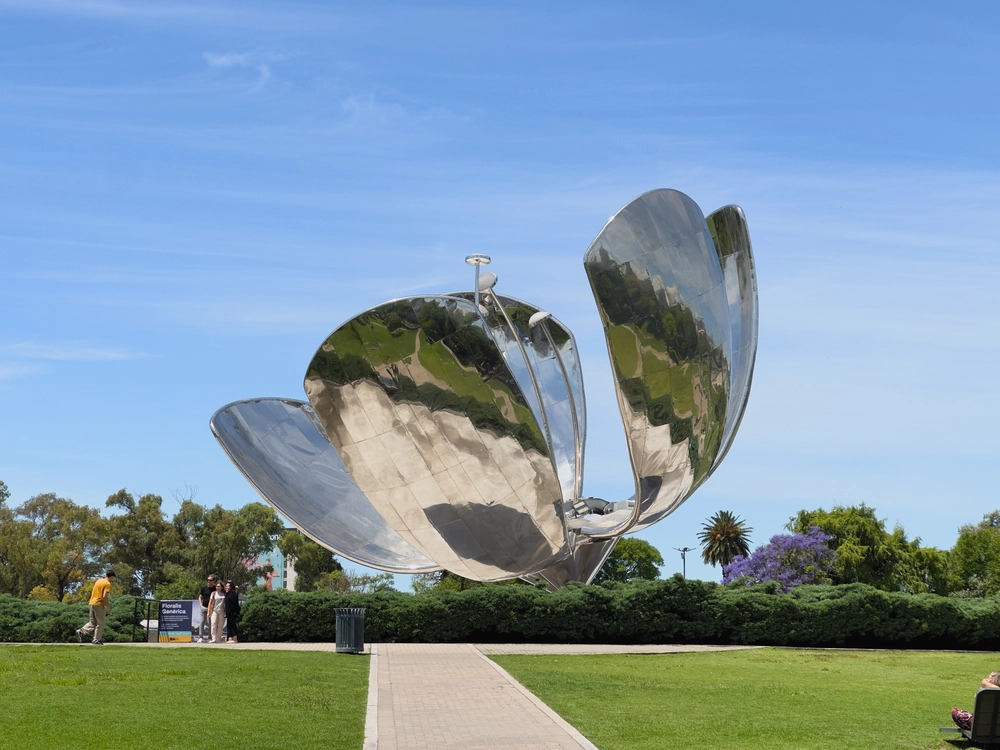 Floralis Genérica. A gift to the city from Argentine architect Eduardo Catalano in 2002. The petals close at night and open again in the morning.