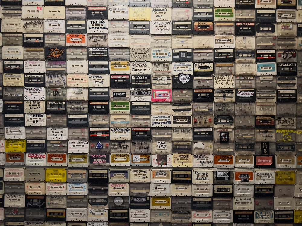 A cool photo of a wall in a club taken at an unholy hour.