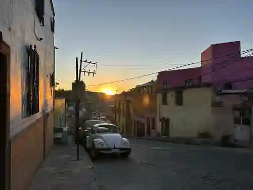 Volkswagen Beetle at sunset in Guanajuato City Note: image is hyper-compressed with javascript disabled.